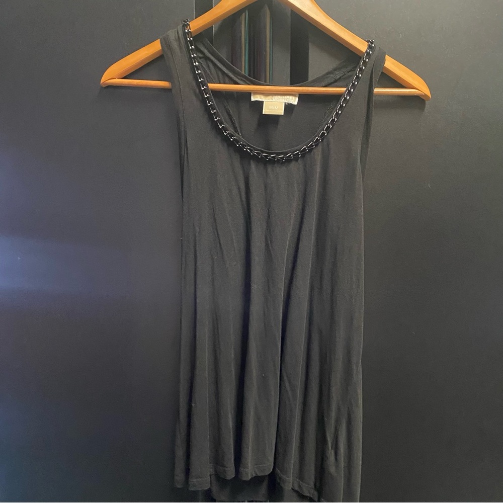 Michael Kors Black Tank Top with Chain Detail